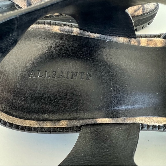 ALLSAINTS Raquel Gladiator Leopard Print Leather Strap Buckle Open Sandal Sz 40 - Picture 10 of 13